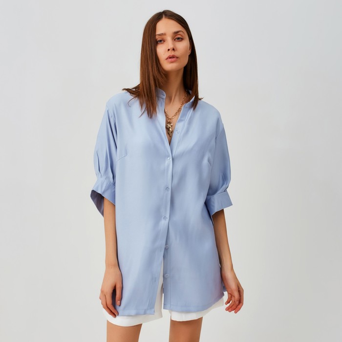 Рубашка женская MINAKU: Casual collection цвет голубой, р-р 46