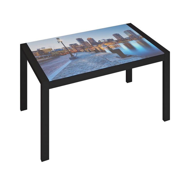 Обеденный стол «Бостон», 1200 × 700 × 754 мм, цвет чёрный муар / город обеденный стол бостон 1200 × 700 × 754 мм цвет чёрный муар город