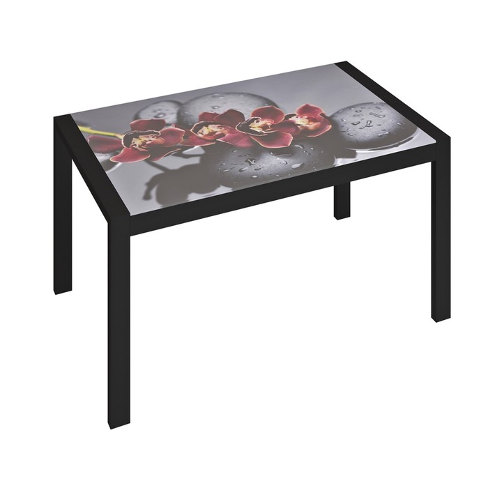 Обеденный стол «Бостон», 1200 × 700 × 754 мм, цвет чёрный муар / орхидея обеденный стол бостон 1200 × 700 × 754 мм цвет чёрный муар кофе