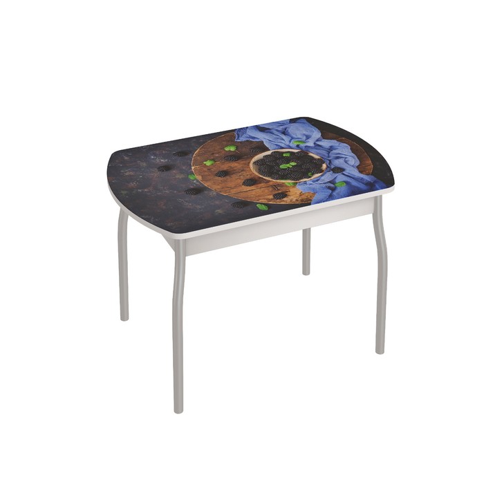 Обеденный стол «Орфей 6», 996 × 666 × 755 мм, cтекло, металл, рисунок ежевика обеденный стол орфей 6 996 × 666 × 755 мм cтекло металл цвет белый агава