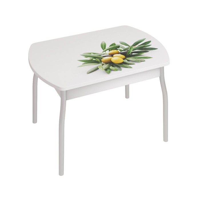 Обеденный стол «Орфей 6», 996 × 666 × 755 мм, cтекло, металл, цвет белый / олива обеденный стол орфей 6 996 × 666 × 755 мм cтекло металл цвет белый агава