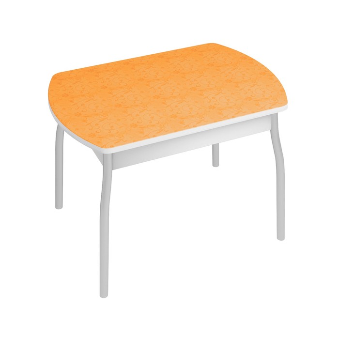 Обеденный стол «Орфей 6», 996 × 666 × 755 мм, пластик, металл, оранжевые цветы обеденный стол орфей 6 996 × 666 × 755 мм cтекло металл цвет белый агава