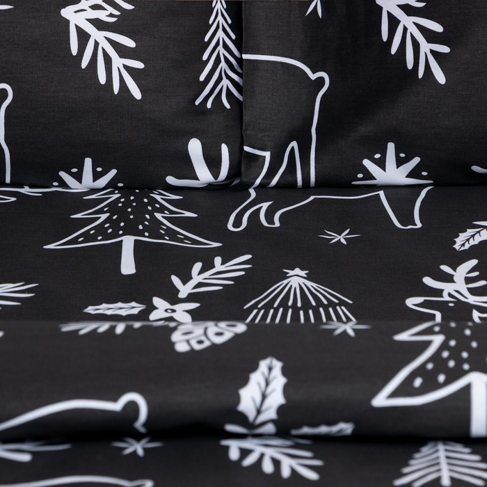 

Постельное бельё новогоднее LoveLife 1.5 сп «Лес» 143х215 см, 150х225 см, 50х70 см, 100% хлопок, сатин 2 шт