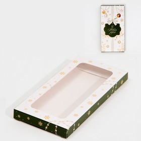 Коробка для шоколада «Золотой шик», с окном, 17,3 × 8,8 × 1,5 см