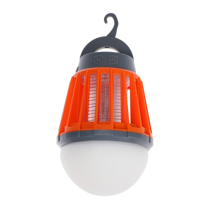 фото Антимоскитный фонарь rexant r20, 0.24 вт, для кемпинга, от акб, оранжевый