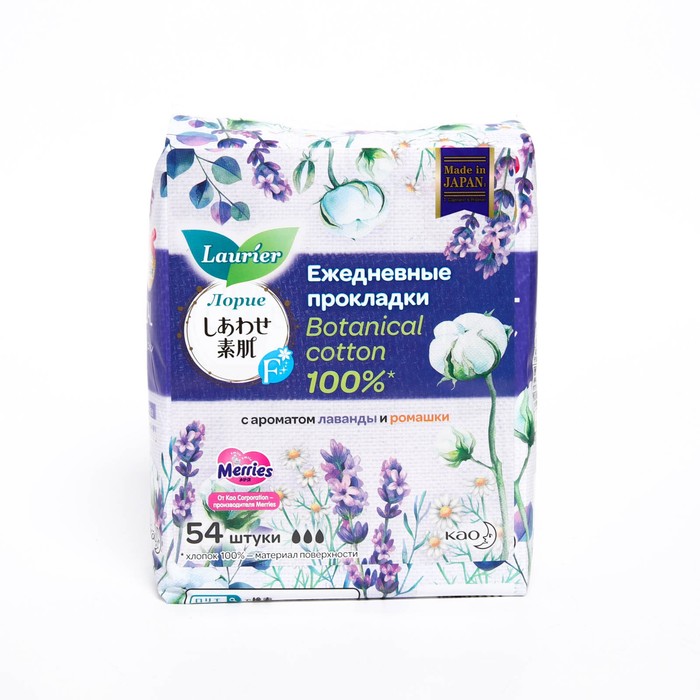 Прокладки гигиенические Laurier F Botanical Cotton c ароматом Лаванды и Ромашки 54 шт 401₽