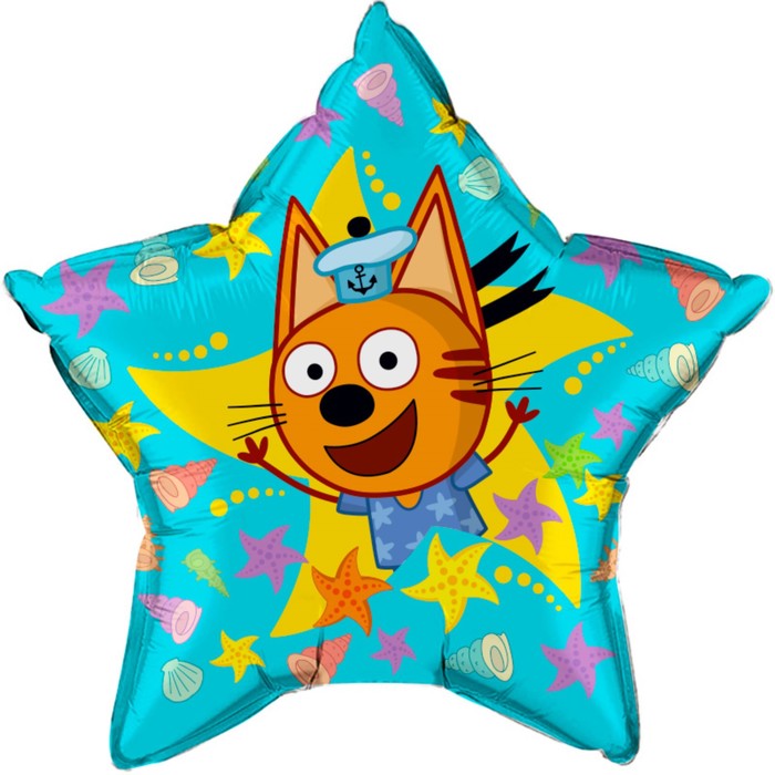 Шар фольгированный 22 «Коржик. Три кота», звезда, 1 шт. в упаковке шар фольгированный 18 коржик три кота