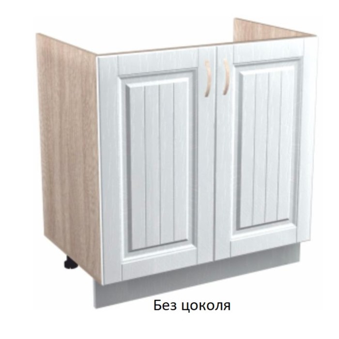 

Шкаф напольный под мойку Кантри, 800х510х820, Дуб молочный/Белый