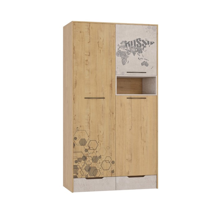 цена Шкаф для одежды «Стэнфорд», 1170 × 567 × 2184 мм, цвет дуб бунратти / слейт
