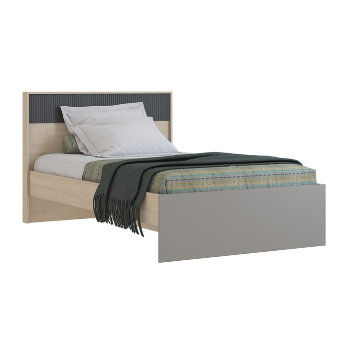 Кровать «Тиволи 1200», 1200 × 2000 мм, цвет дуб сонома / глиняный серый / графит кровать тиволи 1200 1200 × 2000 мм цвет дуб сонома глиняный серый графит