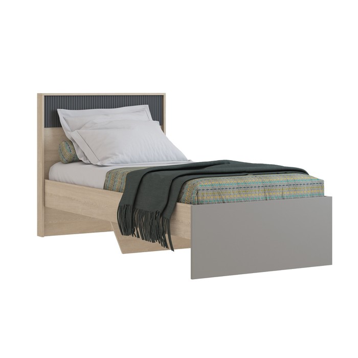 Кровать «Тиволи 900», 900 × 2000 мм, цвет дуб сонома / глиняный серый / графит кровать тиволи 1200 1200 × 2000 мм цвет дуб сонома глиняный серый графит