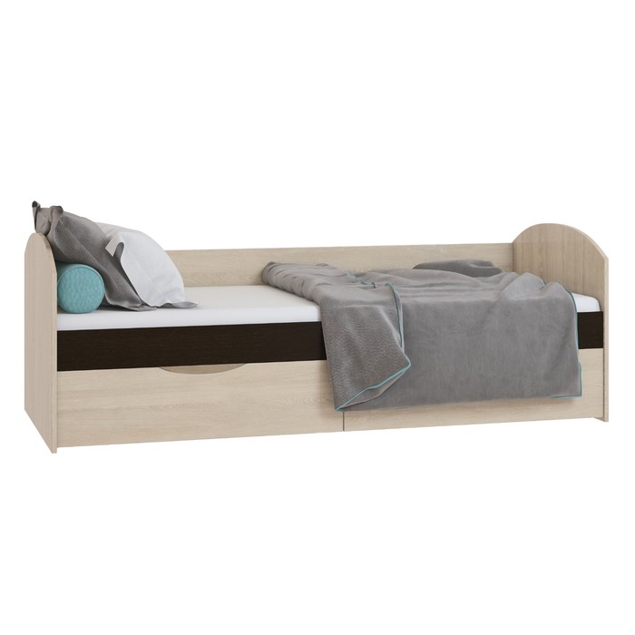 Кровать «Ева» с ящиками, 800 × 2000 мм, цвет дуб сонома / дуб венге кровать ева 900 × 2000 мм основание гибкое лдсп цвет дуб сонома дуб венге