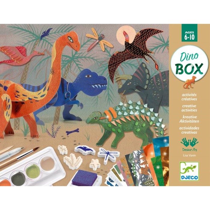 креативное творчество серии dino boom box набор для творчества игры опыты Набор для творчества Djeco Dino Box