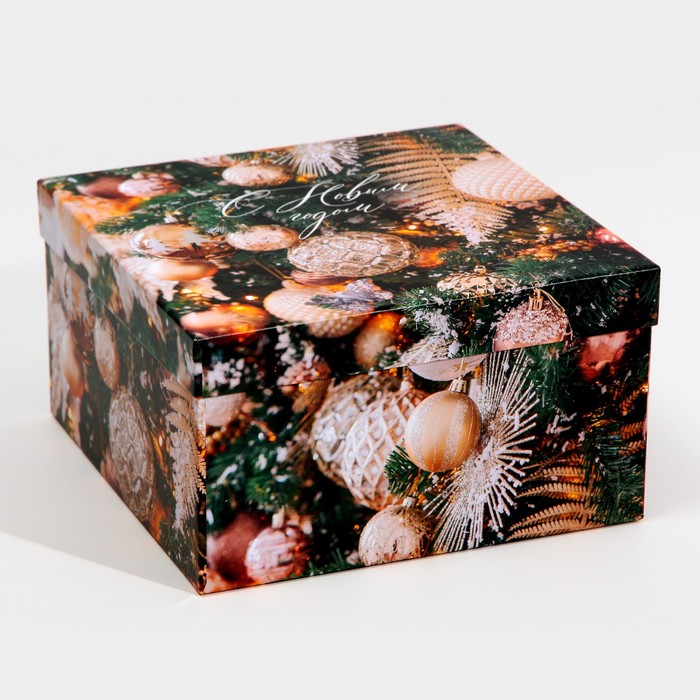 Коробка подарочная «Новогоднее фото», 20 × 20 × 11 см