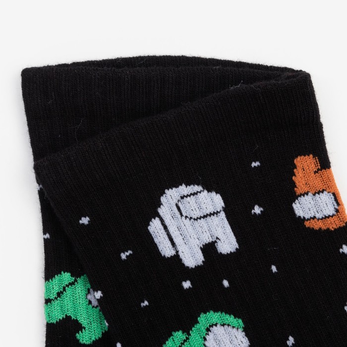 

Носки детские "Among Us", цвет черный, размер 14 (23-25)