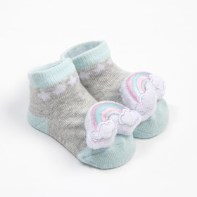 

Носки детские, цвет розово-серый, размер 8-10 (0-12 мес) (2 пары)