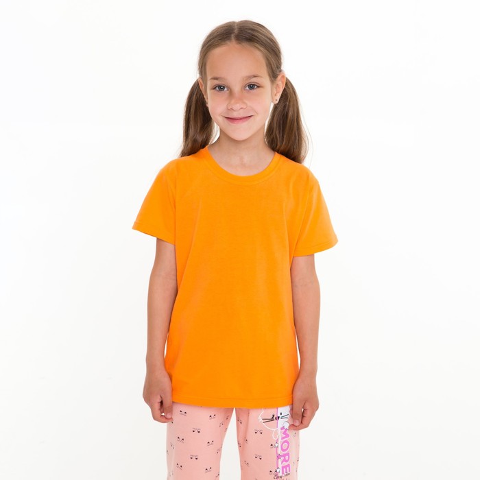 фото Футболка детская, цвет оранжевый, рост 104 см практик