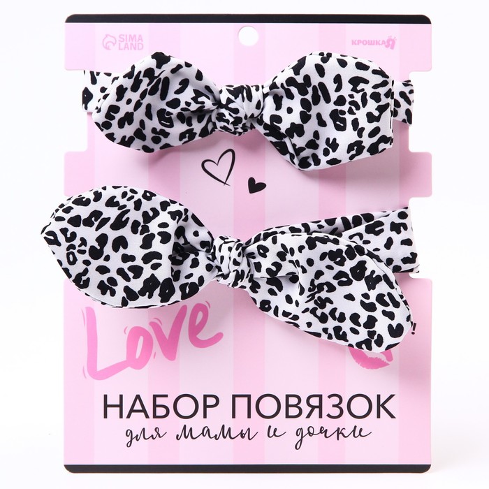 Набор повязок для мамы и дочки Pink love набор повязок для мамы и дочки pink love