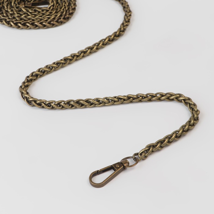 Цепочка для сумки, с карабинами, железная, 7 × 7 мм, 120 см, цвет бронзовый медаль сувенирная с местом для гравировки цвет бронзовый диаметр 7 см 016