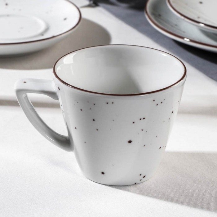 

Чашка фарфоровая кофейная DOTS white, 210 мл