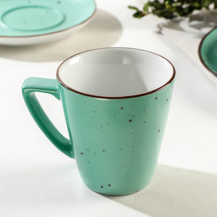 

Кружка фарфоровая DOTS menta, 270 мл, цвет бирюзовый