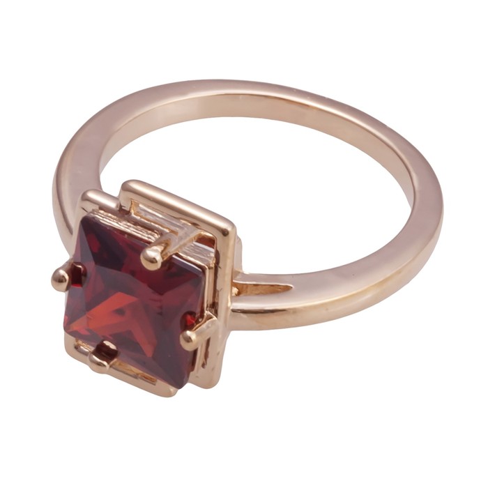 

Кольцо с гранатом "Трио", позолота с родированием, размер 17