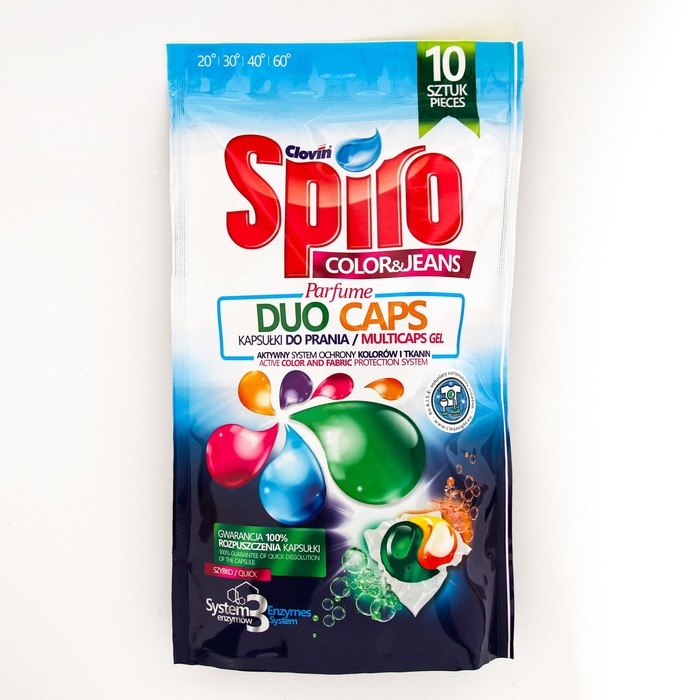 фото Капсулы для стирки цветного белья, spiro laundry washing caps color, 10 шт.