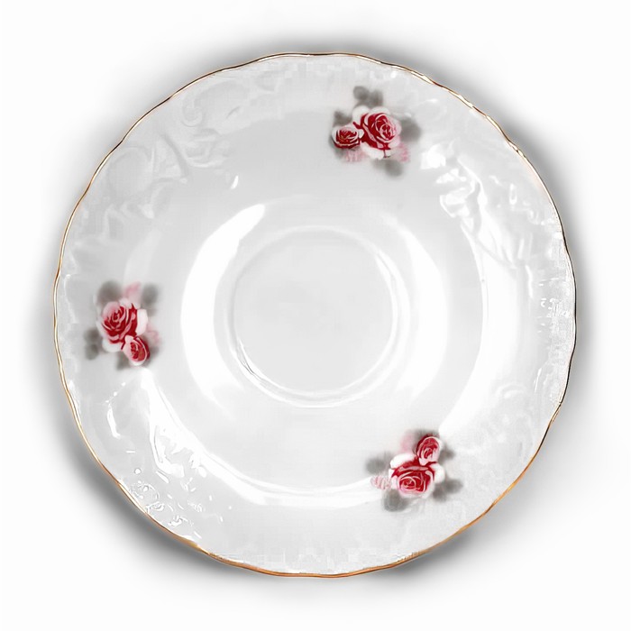 Блюдце 15.7 см, Rococo, декор «Бледные розы, отводка золото» маслёнка rococo декор бледные розы отводка золото