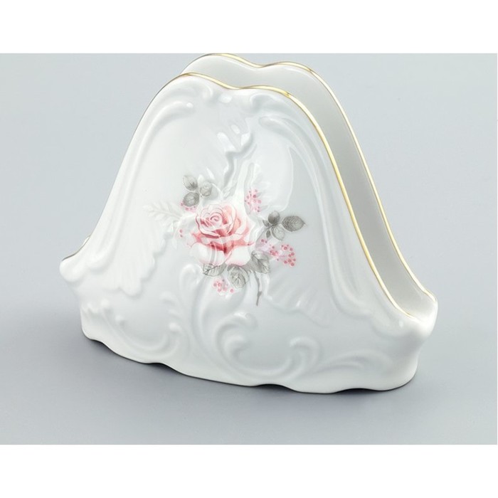 цена Салфетница Rococo, декор «Бледные розы, отводка золото»