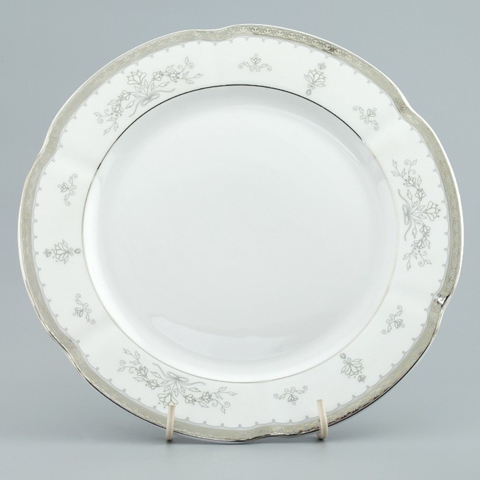 Тарелка мелкая 27 см, Bolero, декор «Платиновый узор» салатник 13 см bolero декор платиновый узор