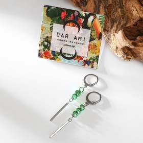 

Серьги "Гематит" трио, кубики, цвет зелёный в серебре, 5,5см