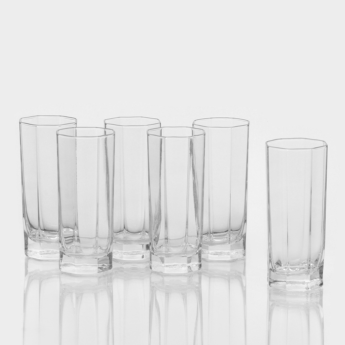 Набор высоких стеклянных стаканов Kosem, 260 мл, 6 шт набор стаканов высоких геометрия 230 мл 6 шт