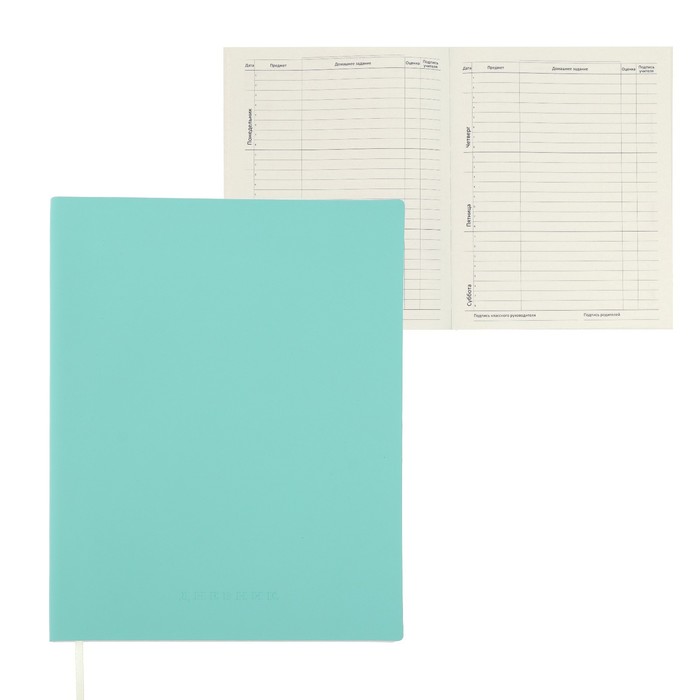 

Дневник универсальный для 1-11 класса Minty soft touch, мягкая обложка, искусственная кожа, ляссе, 80 г/м2