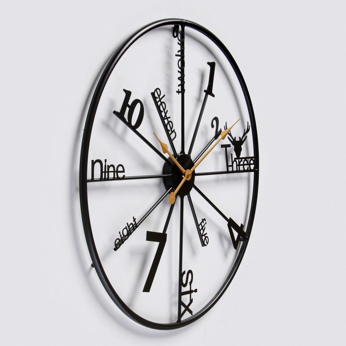 фото Часы настенные, серия: лофт, "рединг", плавный ход, d-60 см