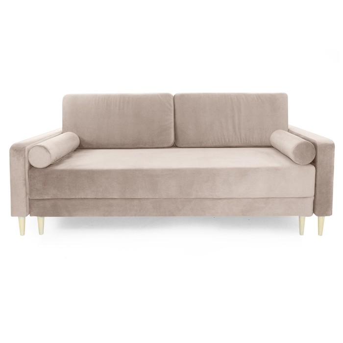 Прямой диван «Марсель», механизм тик-так, блок независимых пружин, велюр, цвет бежевый