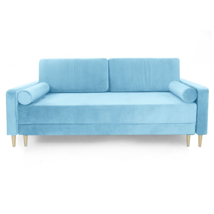 Прямой диван «Марсель», механизм тик-так, блок независимых пружин, велюр, цвет синий прямой диван милфорд механизм тик так велюр цвет ламб сильвер