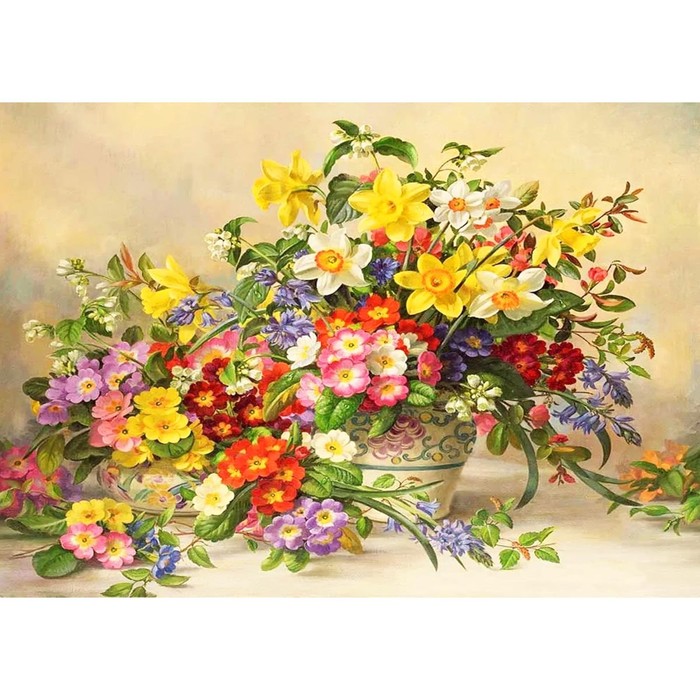 цена Набор для вышивки лентами «Первоцветы», 25 × 36 см
