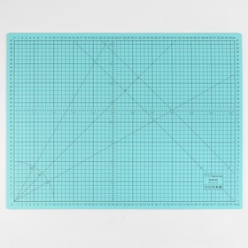 Мат для резки, двусторонний, 60 × 45 см, А2, цвет серо-голубой Ош