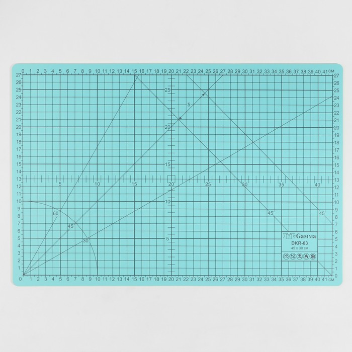 Мат для резки, двусторонний, 45 × 30 см, А3, цвет серо-голубой