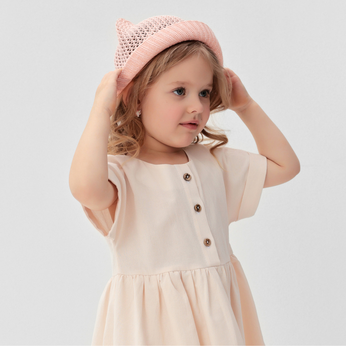 фото Платье для девочки minaku: cotton collection цвет бежевый, рост 134