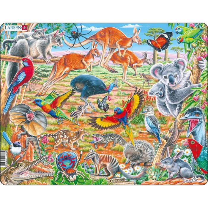 пазл larsen дикие животные азии 56 эл Пазл Larsen «Дикие животные Австралии», 60 элементов