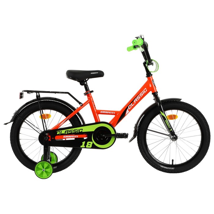 фото Велосипед 18" graffiti classic, цвет оранжевый/зеленый