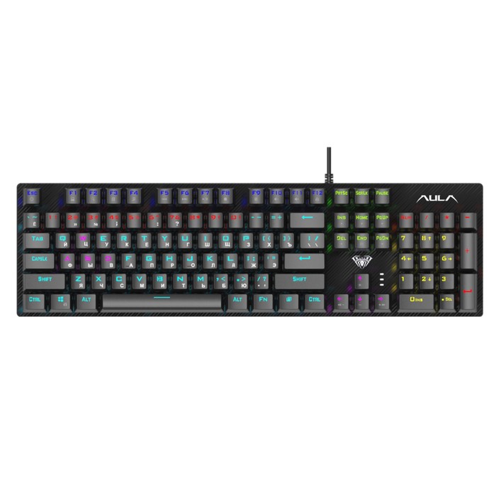 Клавиатура AULA S2022, игровая, проводная, механическая, 106 клавиш, USB, подсветка, черная   908531