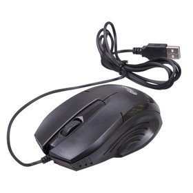 

Мышь RITMIX ROM-300 Black, проводная, оптическая, 800 dpi, USB, чёрная