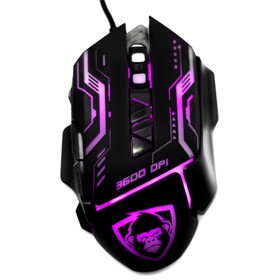 

Мышь RITMIX ROM-363 Black, игровая, проводная, 3200 dpi, USB, чёрная