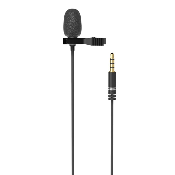 фото Микрофон ritmix rcm-110 black, в комплекте держатель-клипса, разъем 3.5 мм, кабель 2 м
