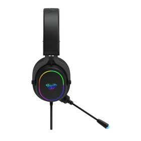 

Наушники AULA F606, игровые, микрофон,3.5 мм + USB, 2.1 м, подсветка, чёрные