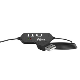 

Наушники RITMIX RH-533USB black, компьютерные, микрофон, 105 дБ, 32 Ом, USB, 2.4 м, чёрные