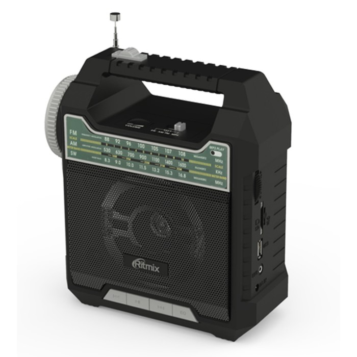Радиоприемник RITMIX RPR-444, FM, MP3, USB, AUX, Micro SD, чёрный