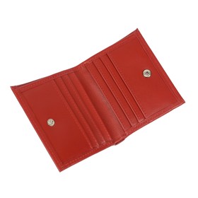 

Пр905 Кошелек на кнопке, отдел для карт(8)/монет/купюр, цвет красный (матовый) 11х9х2,5см